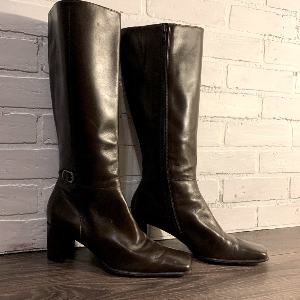 Knee High square toe boots